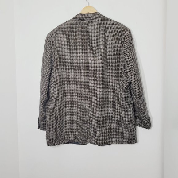 Vintage Academic Professor Sport Coat Tweed Houndstooth Preppy Collegiate Wool - Picture 11 of 13